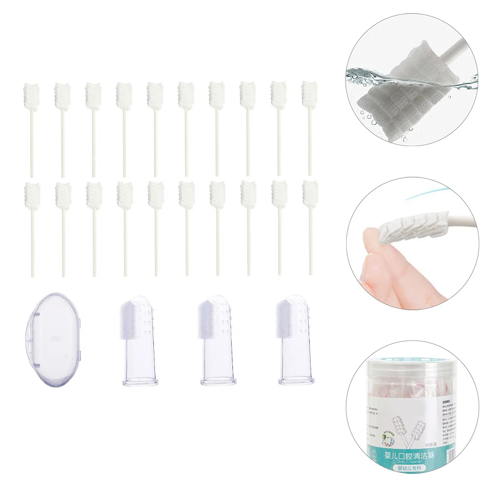 

1Set Baby Oral Cleaning Tongue Brushes Disposable Infant Toothbrushes Silicone Finger Brush Travel Pack Infant Toothbrushes