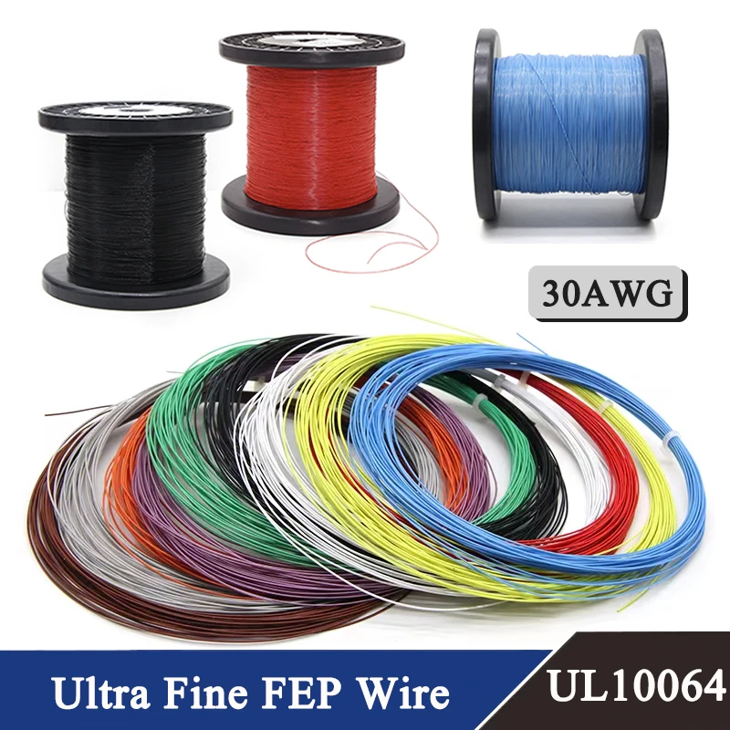 30AWG UL10064 PTFE Wires 5/10/20/30/40/50/100/200/500m Ultra Fine Micro Litz FEP Insulation Tinned Copper Wire for Soldering