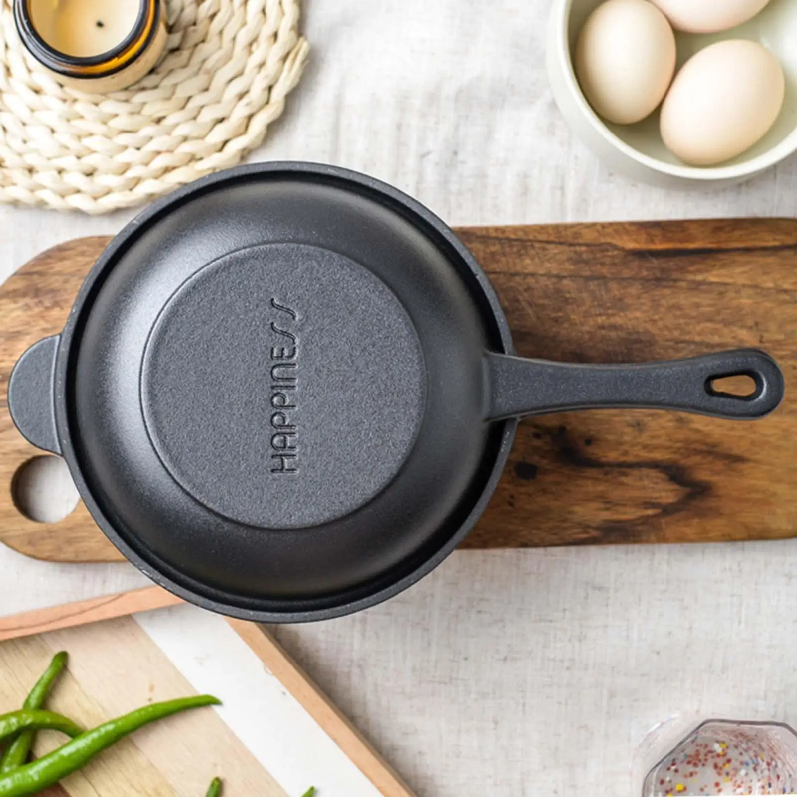 Cast Iron Pan Set with Skillet Lid Nonstick BBQ Steak Pot heating fast BBQ Stewpot Kitchen Cookware for Home Outdoor Indoor