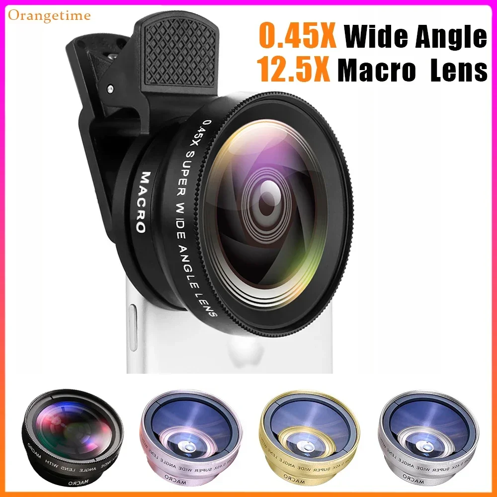

【 Быстрая доставка】 Широкоугольный макрообъектив 2 в 1 для телефонов с одним объективом 37 мм 0,45X 49Uv Универсальный зажим Профессиональный объектив