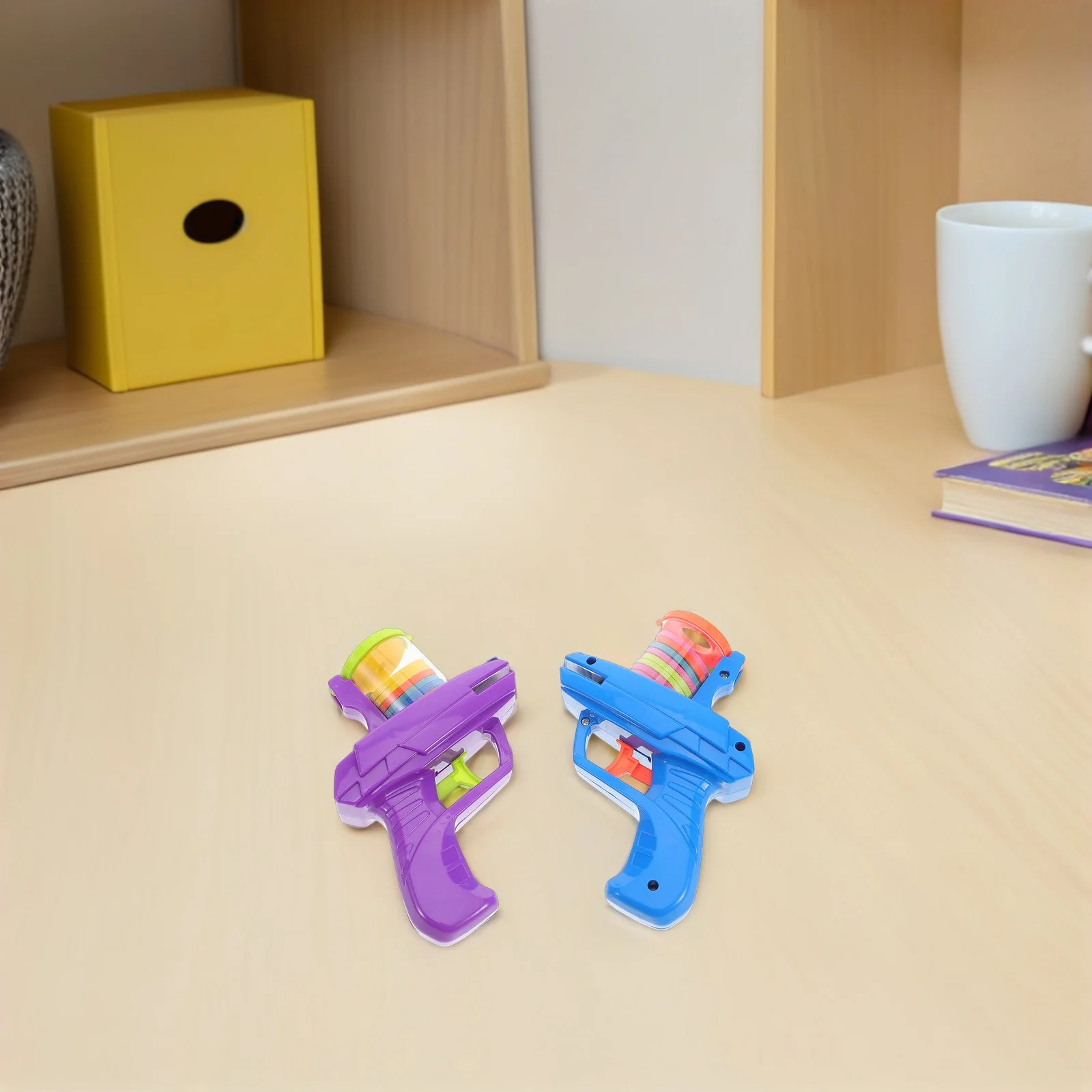 

4 Pcs Carrot UFO Gun Flying Disk Launcher Toy Radish Discs Foam Toys Child Children Shooters for Kids