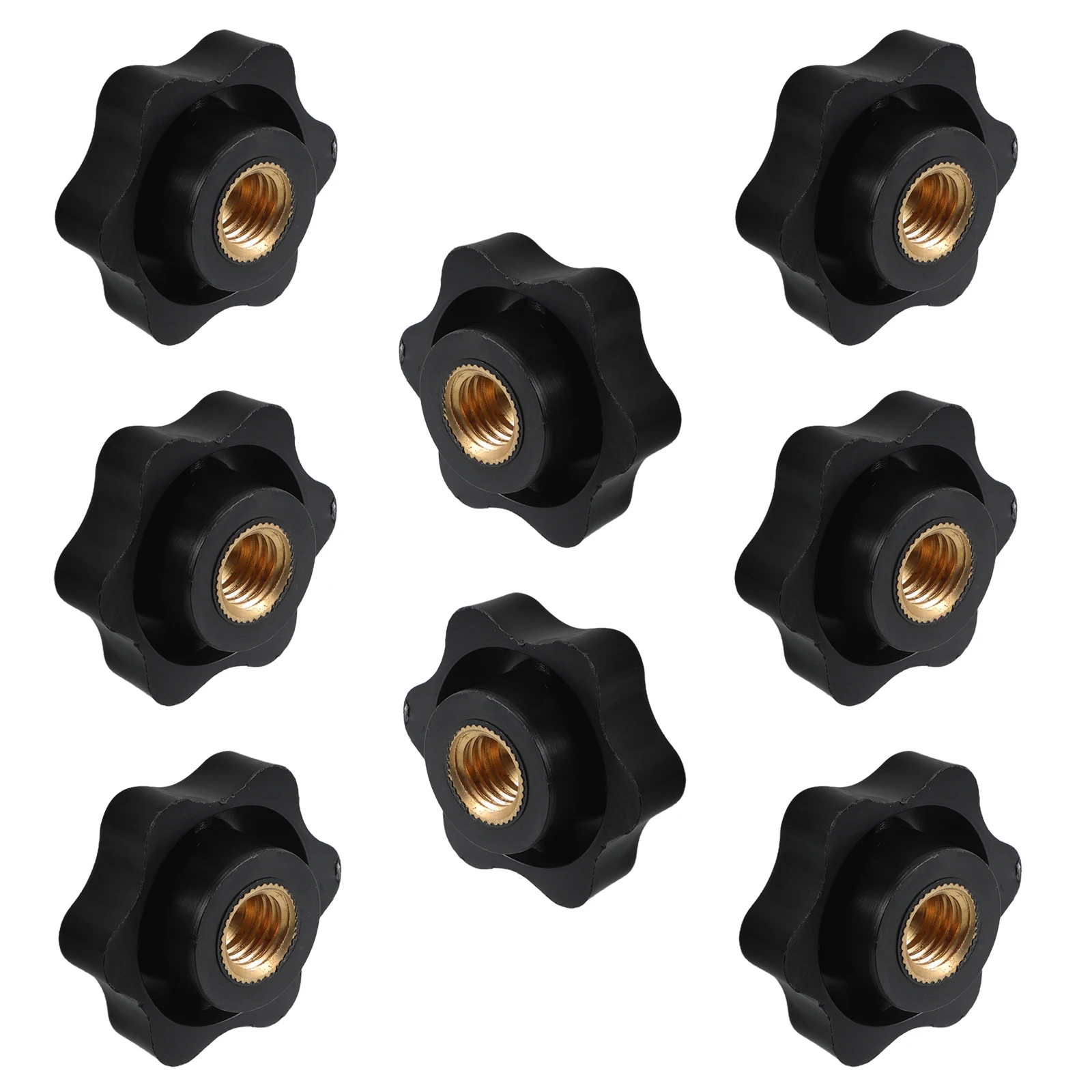 

Hollow Shaft Nut Black Carbon Steel Star Shape Hand Clamping Knobs Compact Durable Through Hole Hexagonal Easy Kitchen Barbecue