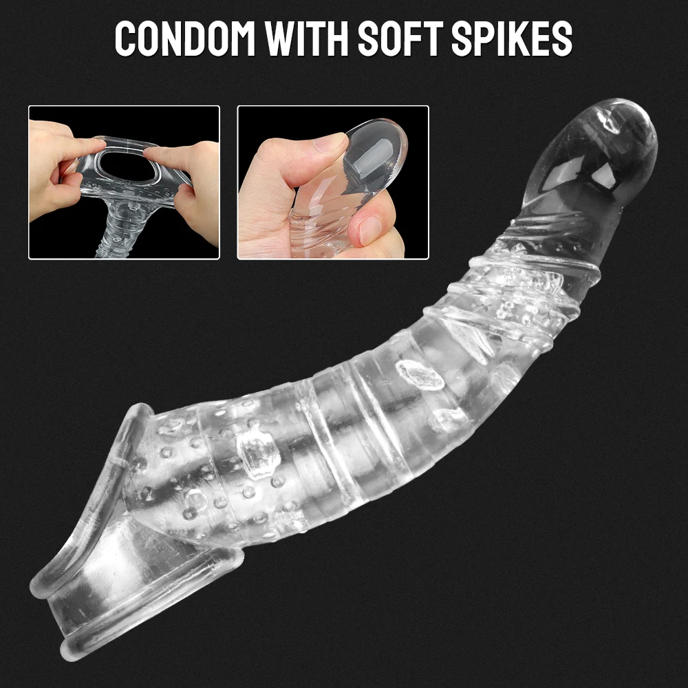 Elastic Crystal Penis Ring With Scrotum Ring Cock Extender Sleeve Male Reusable Condoms Delay Ejaculation Testis Bondage