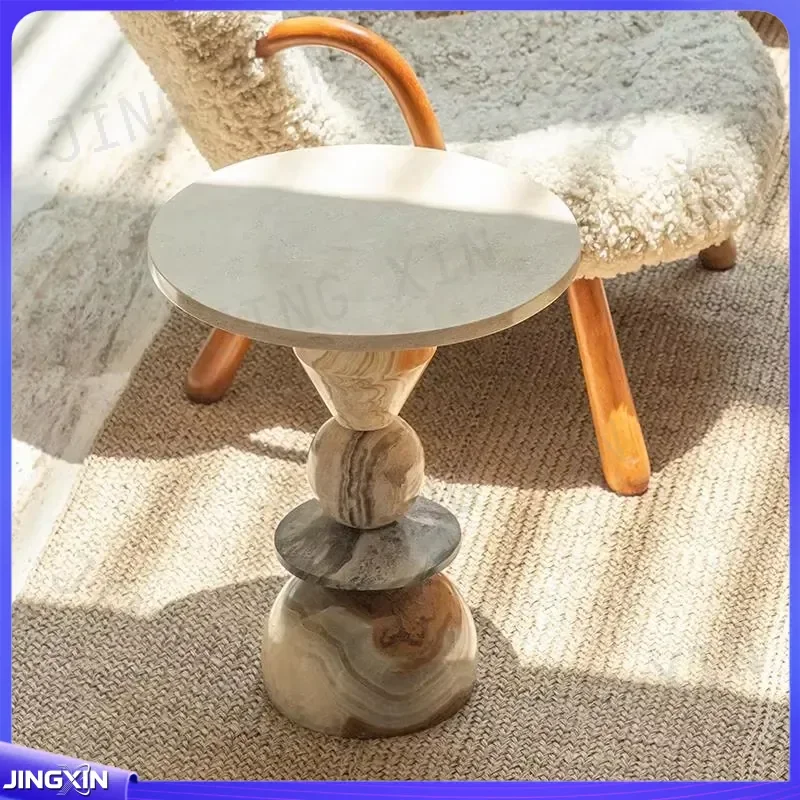 Custom for Marble Stacked Side Table Creative Multi Shape Accent End Table Modern Living Room Bedroom Furniture Home Decor