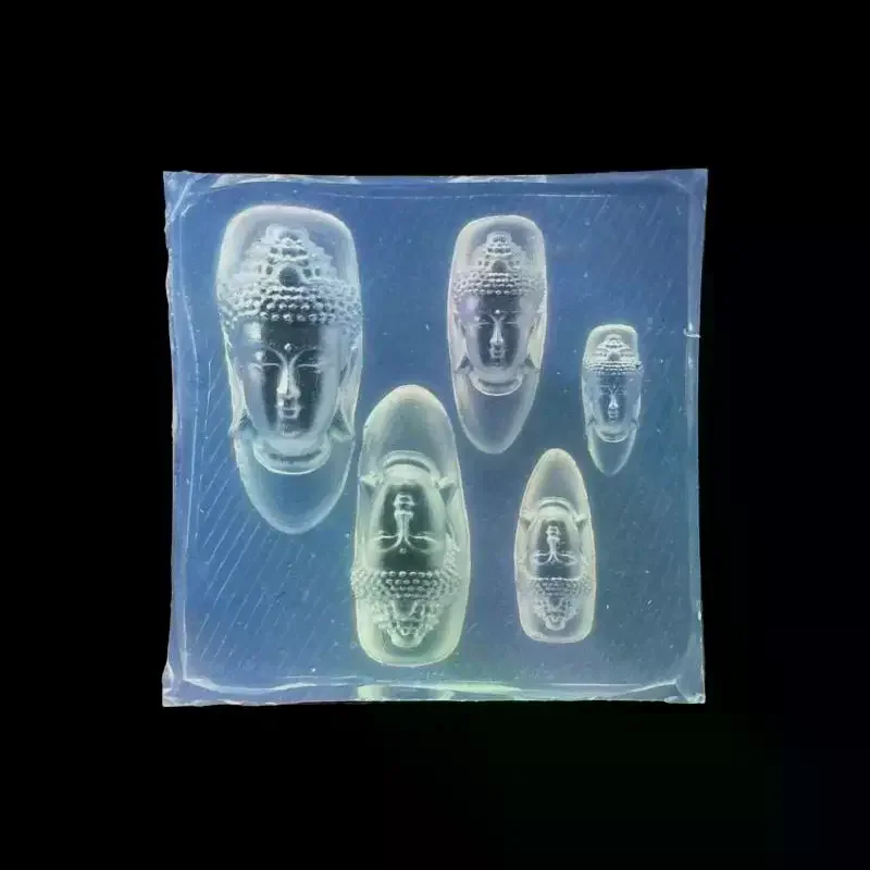 Moule acrylique 3D tête de bouddha dieu de la richesse, décoration Nail Art, modèle de manucure en Silicone pour breloque des ongles, DIY bricolage