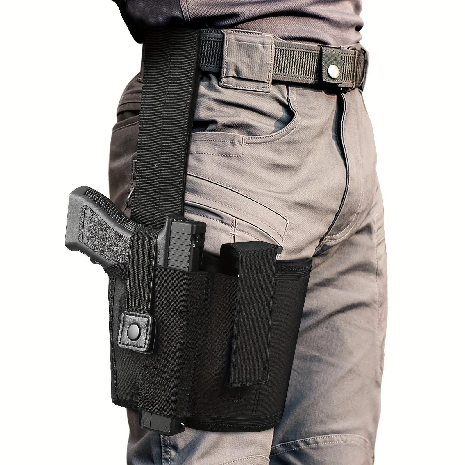 

Hanging Leg Holster Adjustable Thigh Cover for Men Women Tactical Pistol Holster Right Hand for Outdoor Hunting Airsoft Shooting