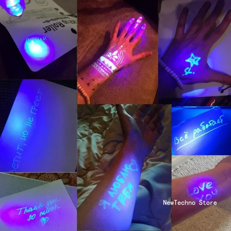 Luminous Light Pen Magic Purple 2 In 1 UV Black Light Combo Drawing Invisible Ink Pen Learning Education Toys For Child