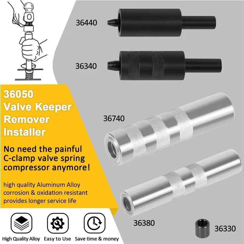 Valve Keeper Remover & Installer Kit 36050 for Toyota Four Cylinder and Chrysler New World Engines (4.5 - 7.5mm and 5/16\