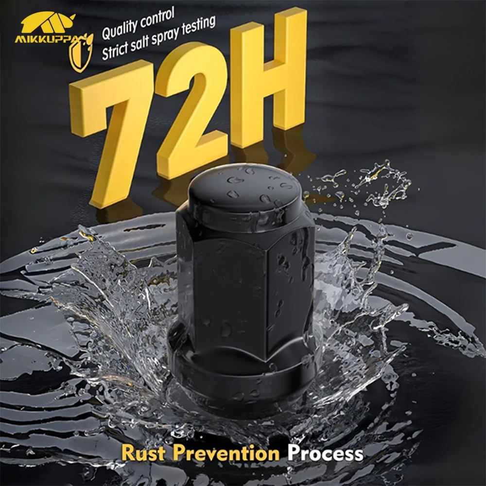 MIKKUPPA 24PCS M12x1.5 Steel Lug Nuts Black Closed End Anti-Rust Wheel Accessories Lug Nut Kit Universal Fit for Car Truck SUV