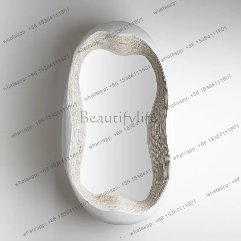 European minimalist high-end living room background wall decorative mirror French elegant wall-mounted makeup mirror