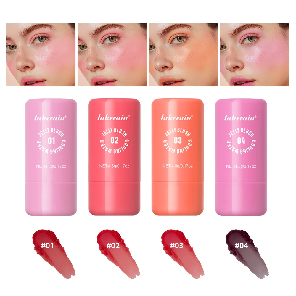 Melk 4 Kleuren Crystal Jelly Blush Stick Hydraterende Lip Wang Getinte Balsem Blijvende Matte Natuurlijke Rouge Rubor Fleuren Make-Up Op