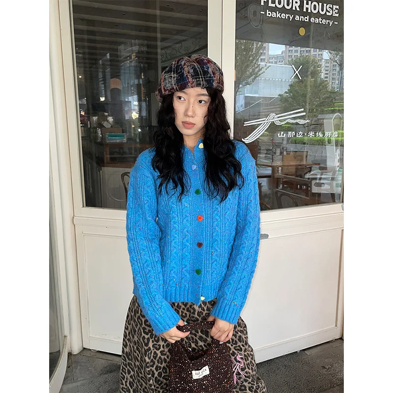 ELFSACK 2025 وصل حديثًا قبعة محبوكة مخططة ملونة للنساء #4