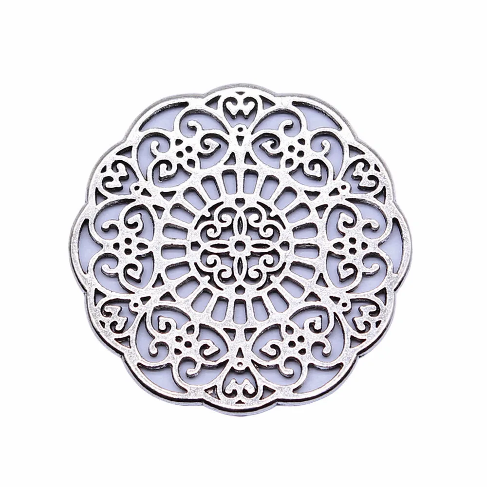 5pcs/lot Hollow Flower Pattern Charms For Jewelry Making Car Pendant