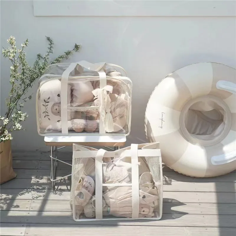 

1 шт., прозрачная водонепроницаемая пляжная сумка из ПВХ, большая вместительная дорожная сумка для плавания для бассейна, спортзала, сумка для хранения игрушек