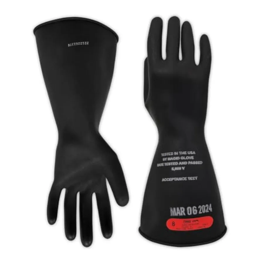 

Rubber Insulating Electrical Safety Gloves Class 0 ASTM Compliant