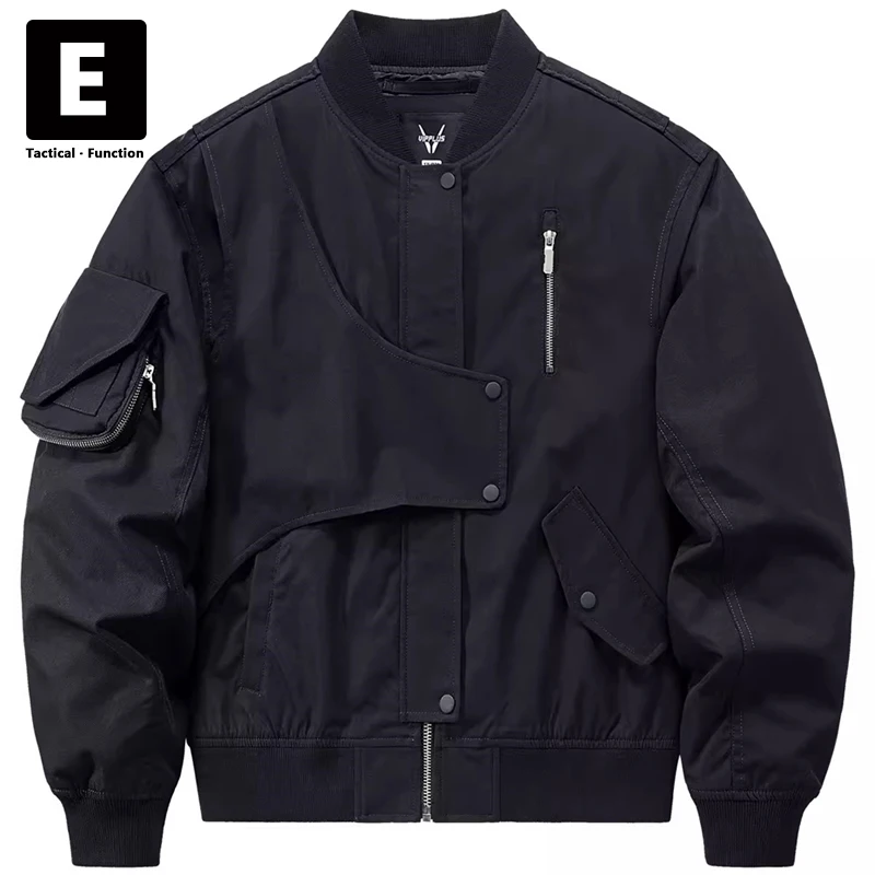 

Bomber Jackets Men Techwear Baseball Jacket Coat Male Loose Cargo Jackets Coats Outdoor Outerwear Plus Size 4XL