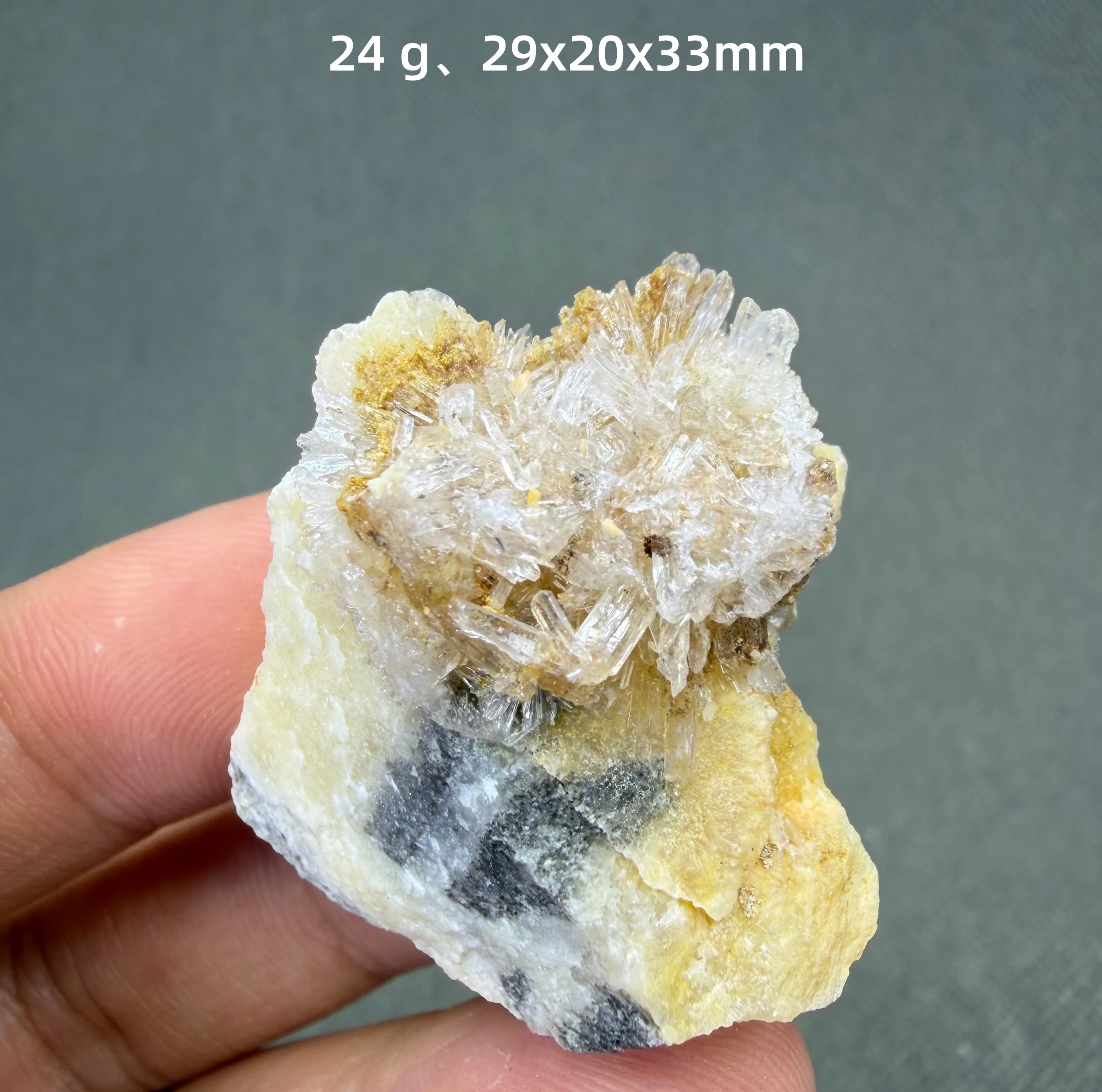 Natural mauve Creedite mineral specimen + healing quartz crystals and stones rock gemstone