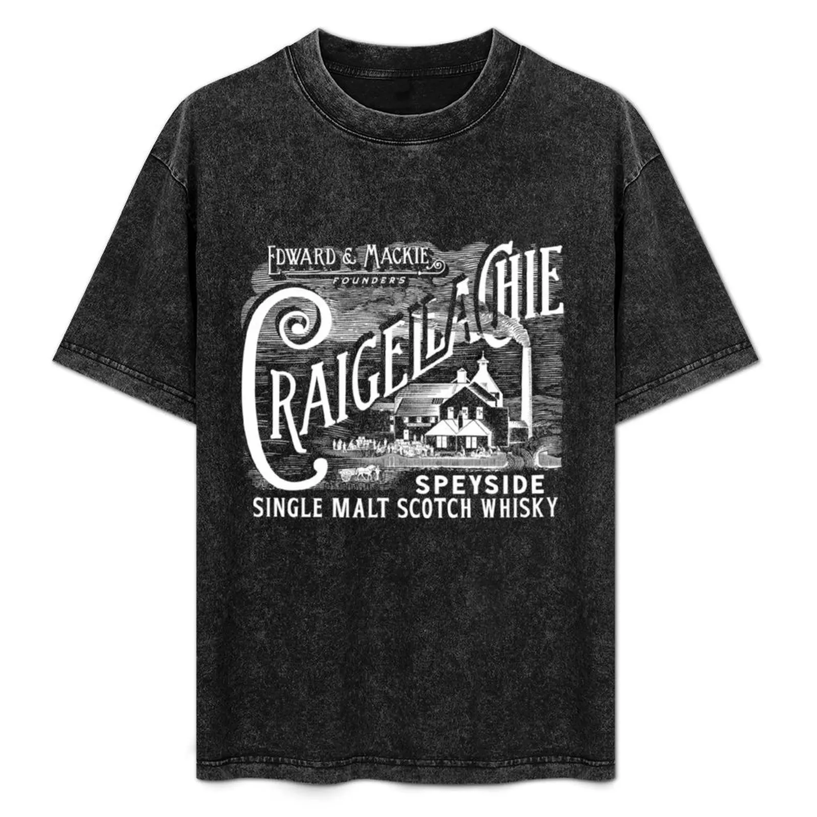 Craigellachie Spey White T-Shirt Big Size Short Sleeve Tee for Men