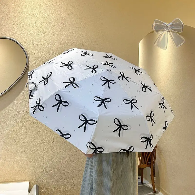 Manual High Appearance Black Coating Sun Umbrella UV Protection Rain Sun Dual Use Women Compact Foldable Sunshade Umbrella