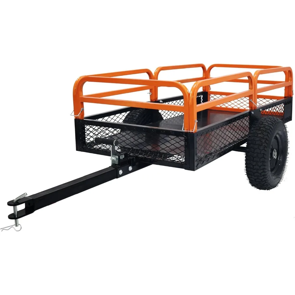 ATV Trailer 1500lbs Utility Dump Trailer 15 Cubic Feet Tow Behind for Lawn Mower Tractor