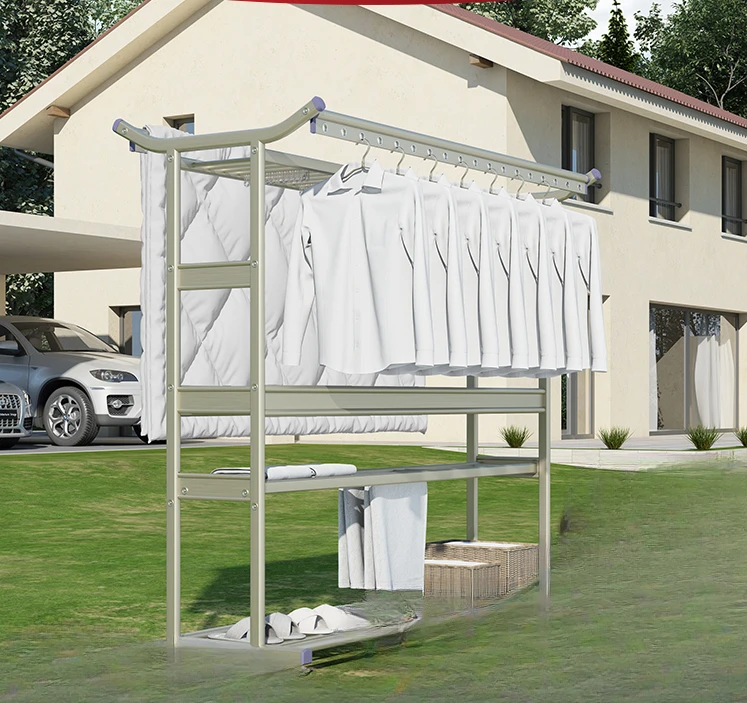 

Outdoor Villa Large Movable Clothes Hanger Floor Outdoor Cool Rod