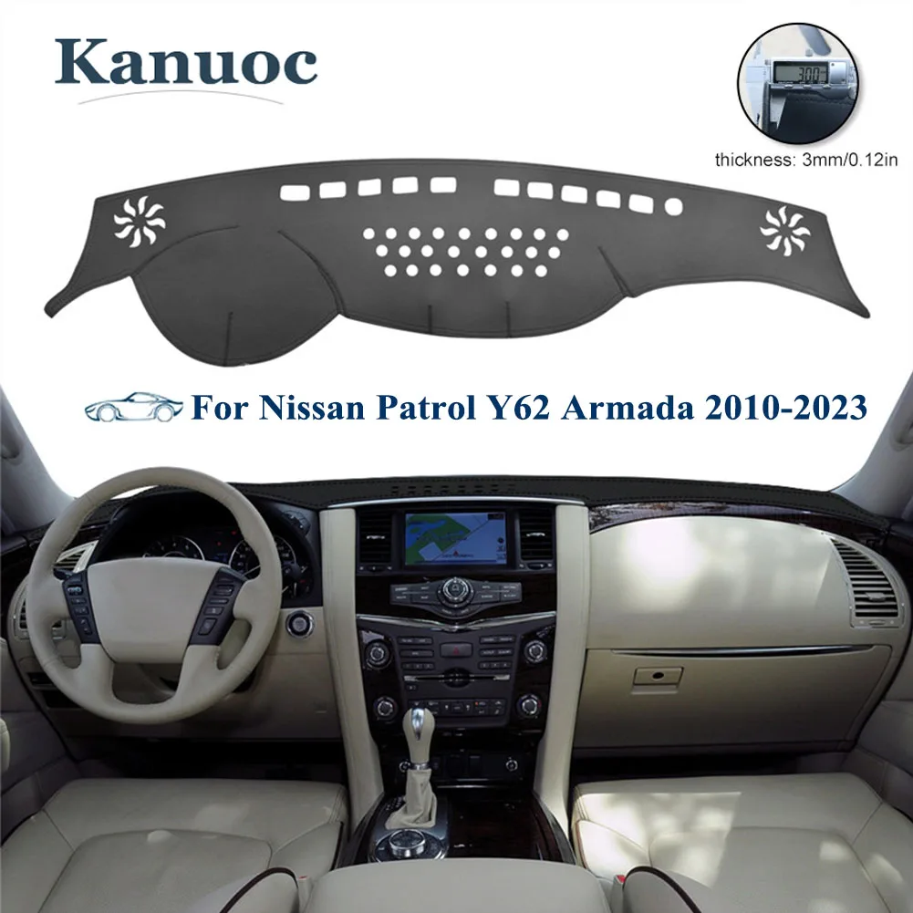 

For Nissan Patrol Y62 Armada 2010-2020 2021 2022 2023 Dashboard Cover Pad Car Sunshade Instrument Mat Interior Protect Parts