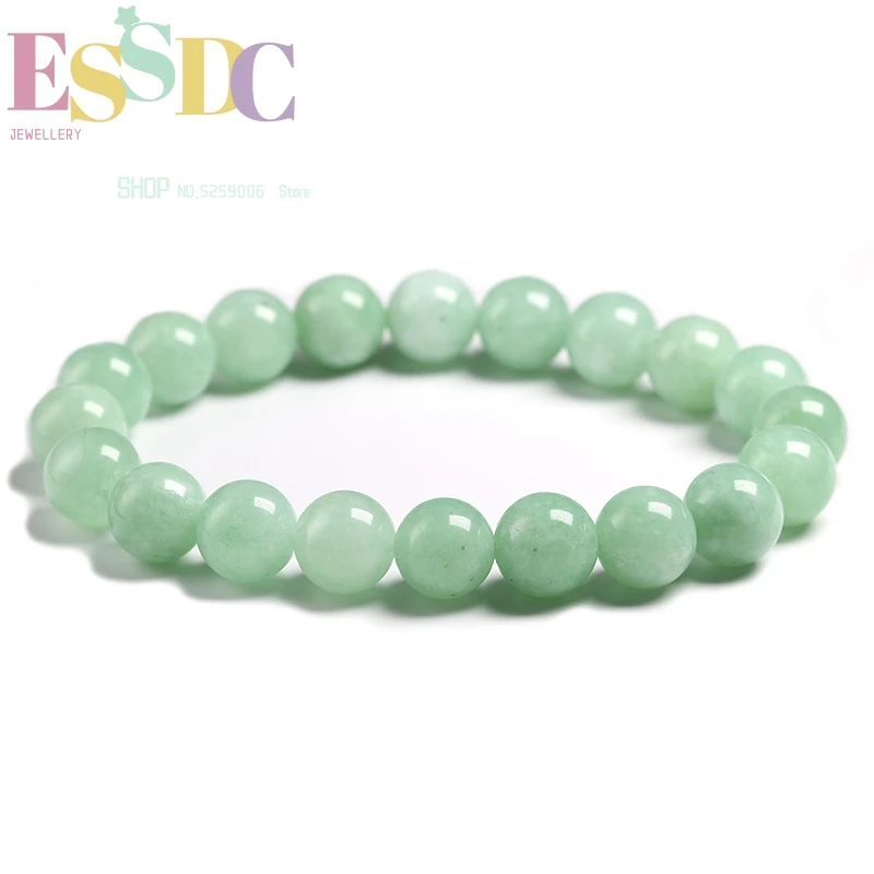 

Fine AAA 100% Natural Burmese Green Jade Round Beads Women Stone Jewelry Gemstone Gift Handmade Strand Bracelets