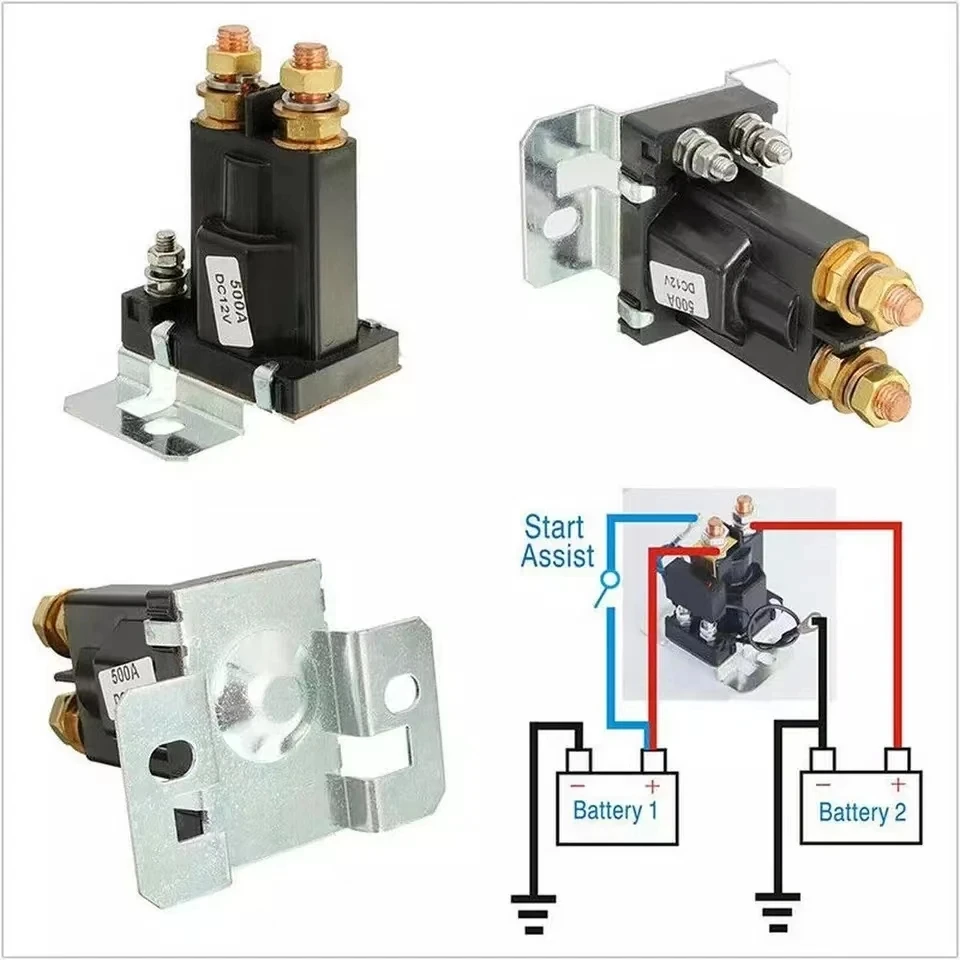 500A Auto Starter Solenoid Car Relay 12V 24V Terminal Car Starter Power Switch Dual Battery Isolator Auto Start Contactor