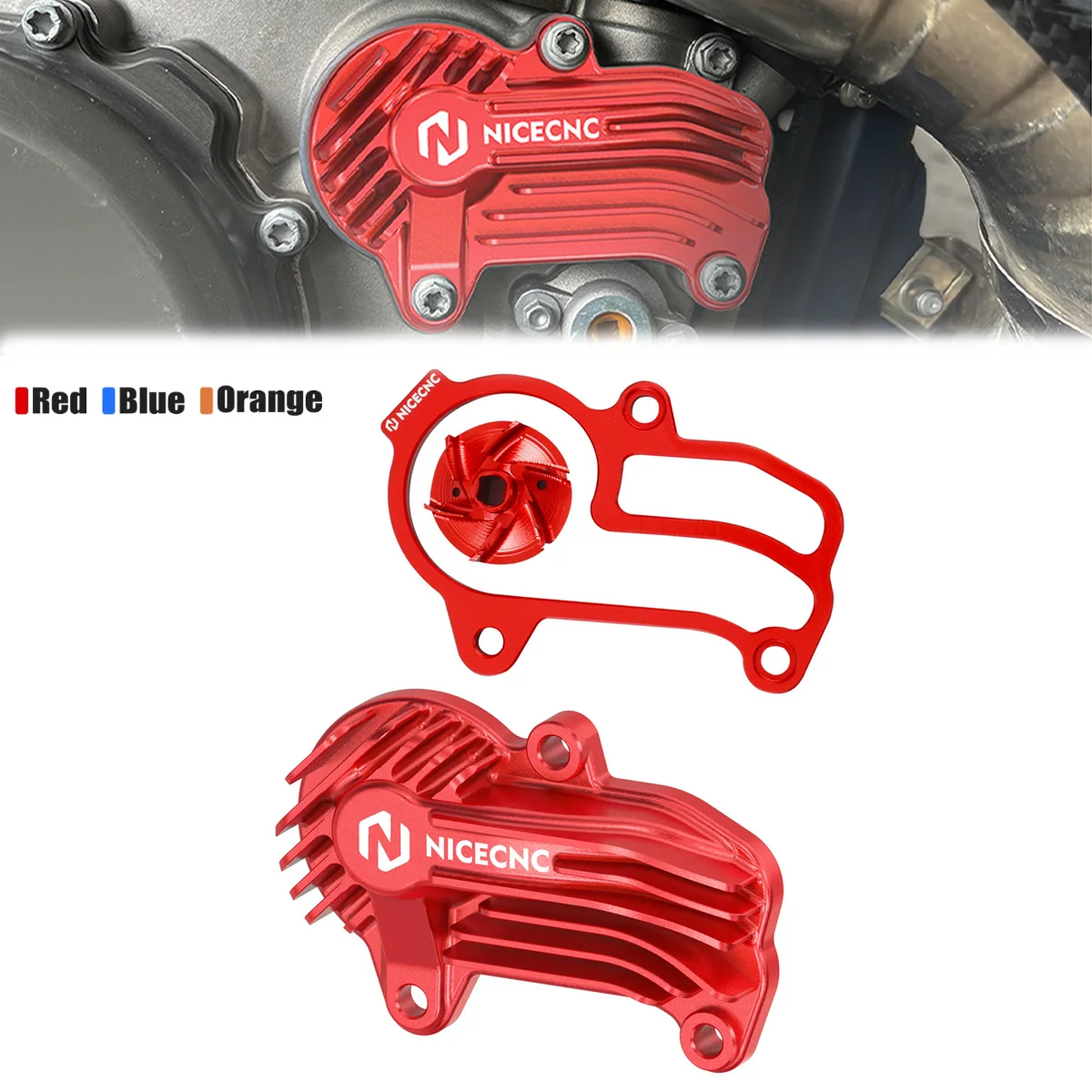 NICECNC For 2023 GasGas EC 300 EC 250 EX300 2021-2023 EX250 2022-2023 Water Pump Cover Oversized Water Pump Impeller Cooler Kit