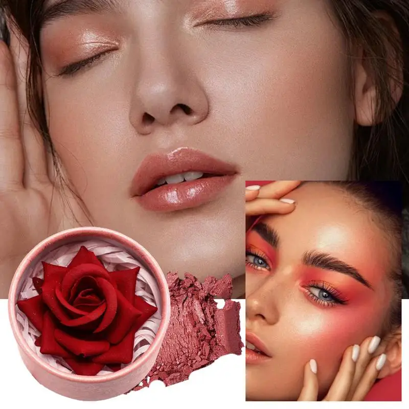 Fard a doppio sfumatura in polvere fine Fard rosa Tinta naturale opaca per guance Illumina il viso Rosso Contouring per il viso Cosmetici Fard in polvere