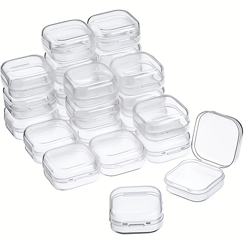 40 contenedores de almacenamiento con tapas abatibles, adecuados para guardar artículos pequeños, manualidades, joyas y ferretería, con una medida de 3,5 cm