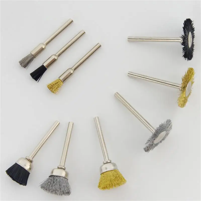 Brocas de cobre dorado para uñas, cepillo eléctrico para manicura, cepillo de limpieza, cortador de fresado, alambre de cobre, accesorios para arte de uñas