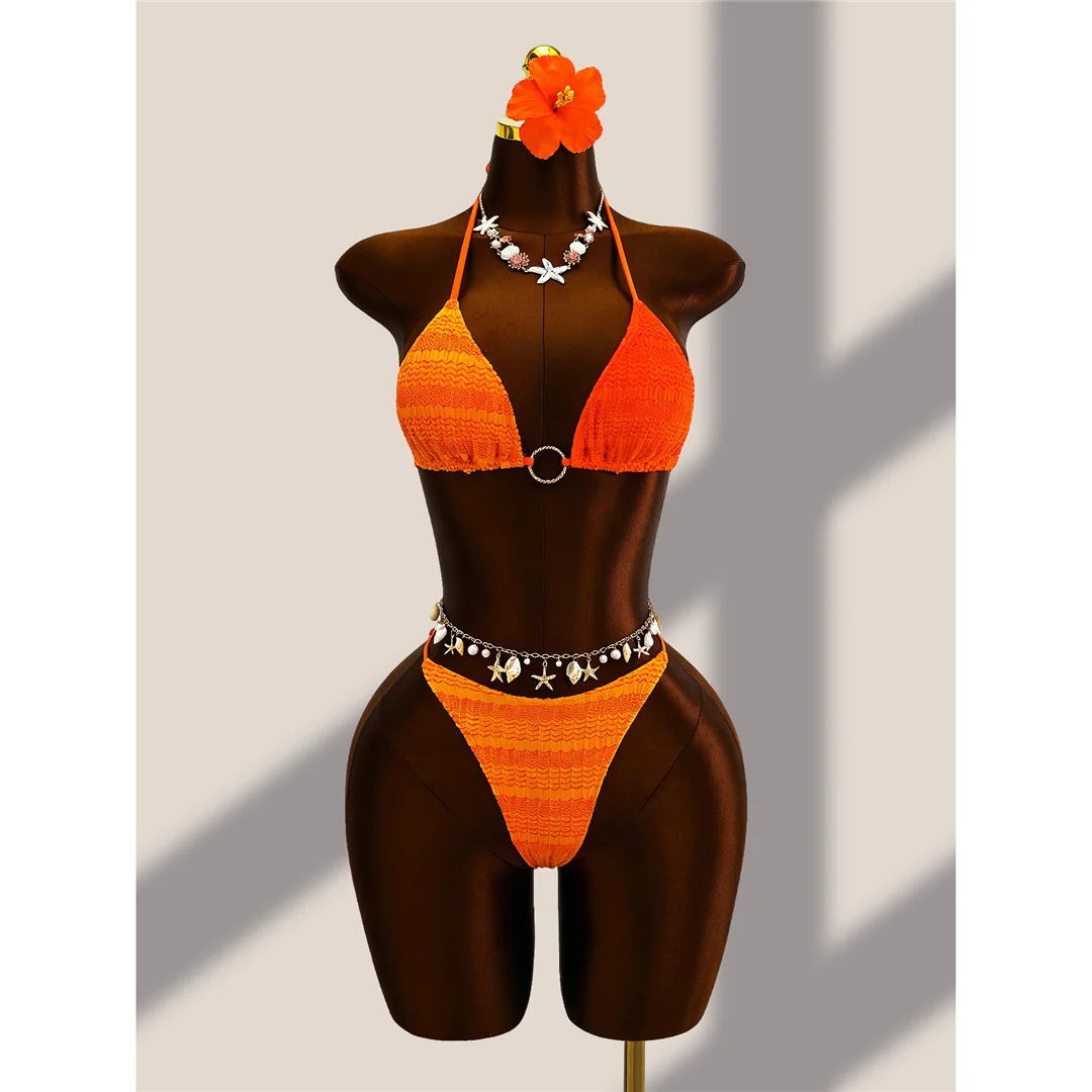 4-teiliges Bikini-Set mit Überwurfrock, Farbverlauf, Damen-Badebekleidung, Badeanzug, Badebekleidung, Badeanzug, Schwimmbekleidung V8303 – Detail 5