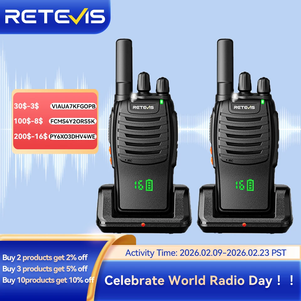Retevis H777H Walkie Talkie con pantalla oculta radio bidireccional 1 o 2 unidades radio de comunicación PMRFRS portátil para acampar