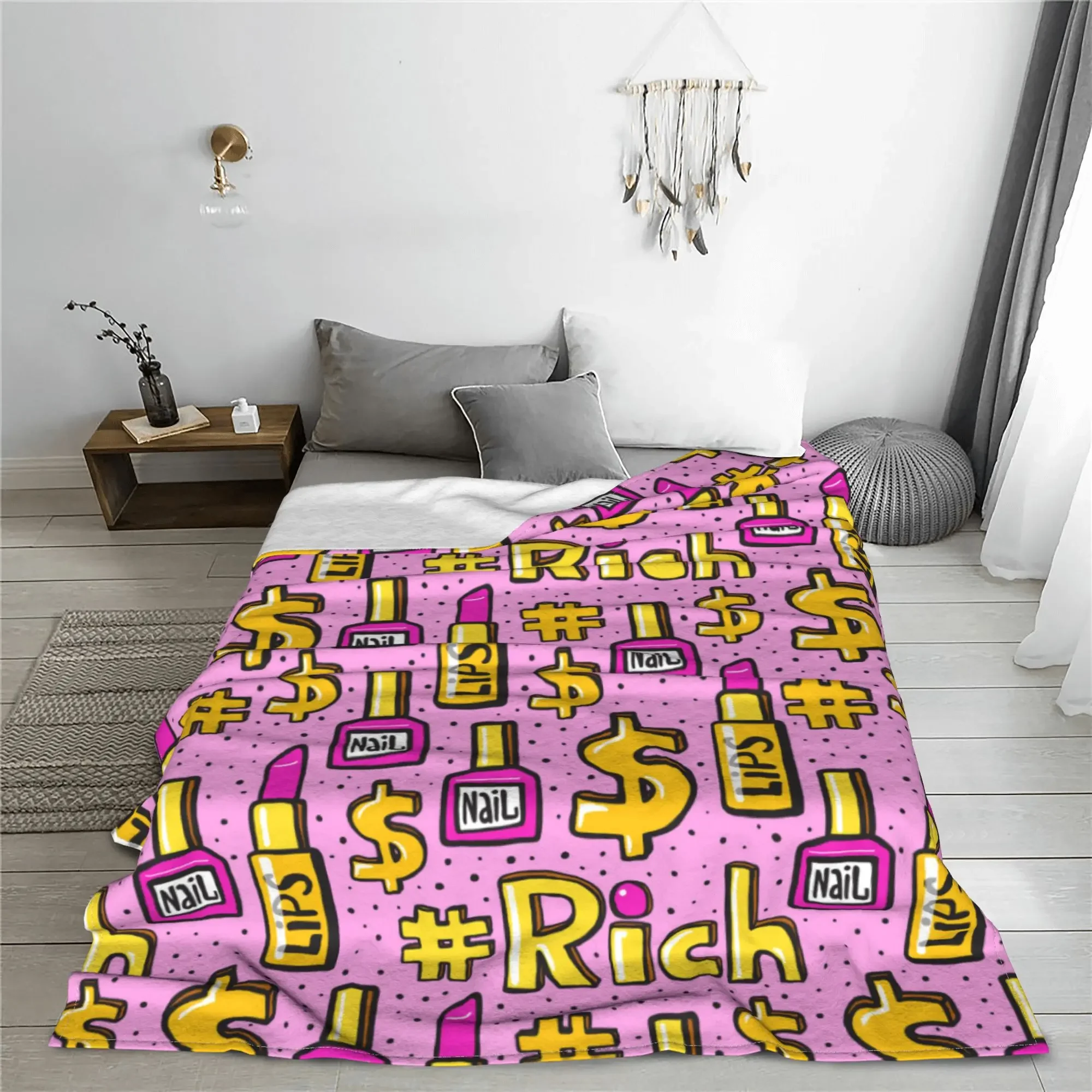 الفتيات ماكياج الاشياء رمي بطانية قسط الصوف بطانية سرير فاخرة مريحة أفخم البطانيات كل موسم استخدام الخريف الديكور