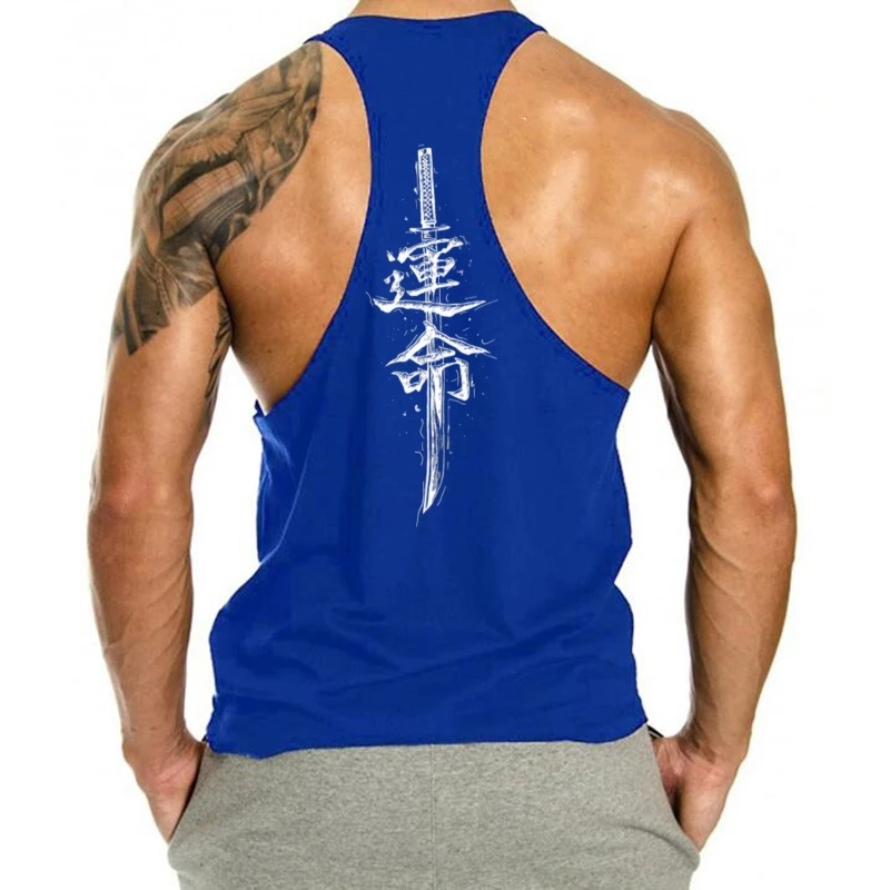 2025 Trendsetting Men's Stringer Gym Vest - Sword - Themed Graphic, Moisture - Wicking Fabric, Ideal for Bodybuilding
