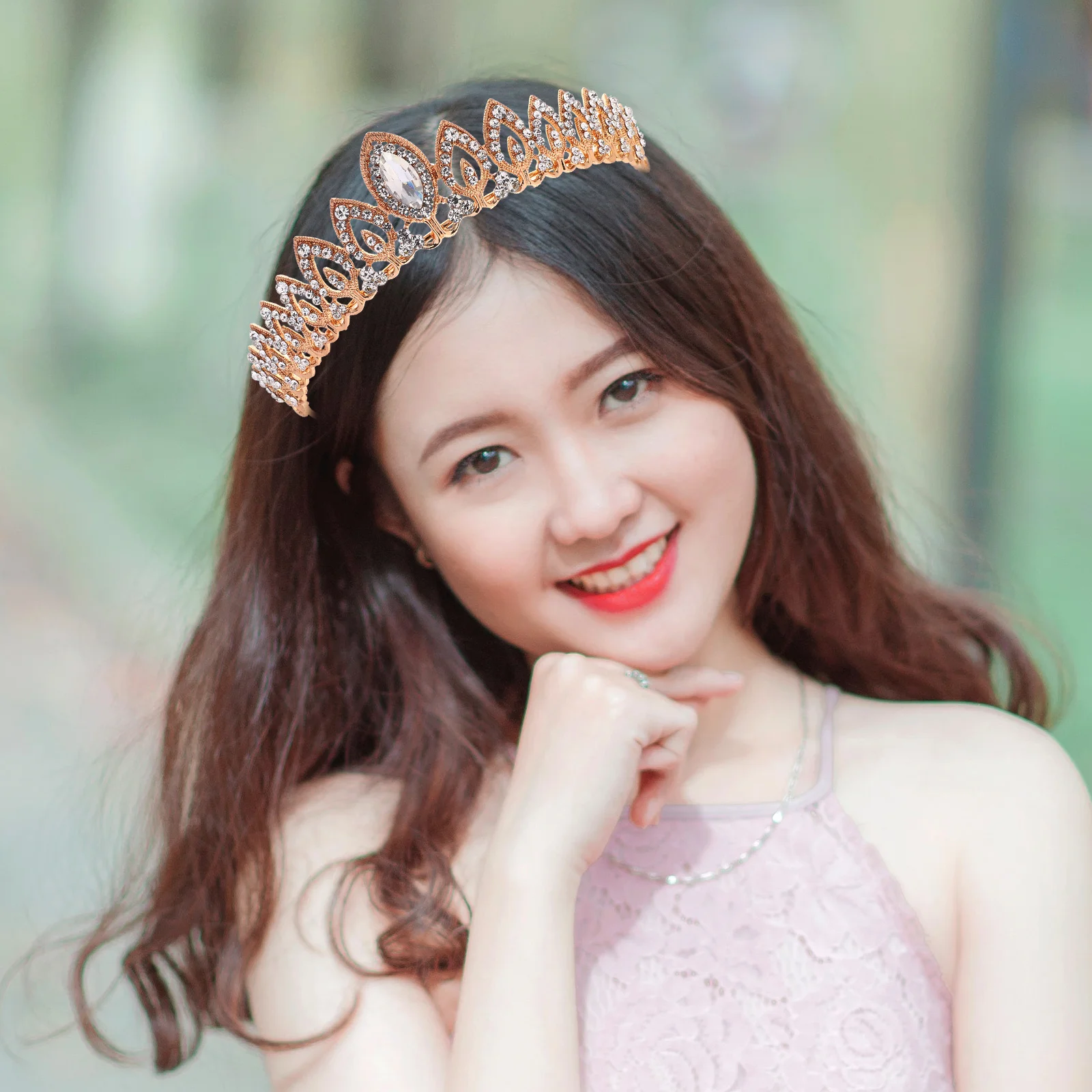 

Crown Rhinestone Hair Accessory The Headpiece Golden Bridal Bride Accessories for Girls