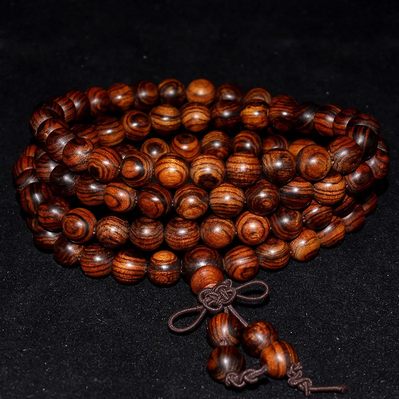 Vietnamese yellow rosewood bracelet, 108 prayer beads, new model from Hainan