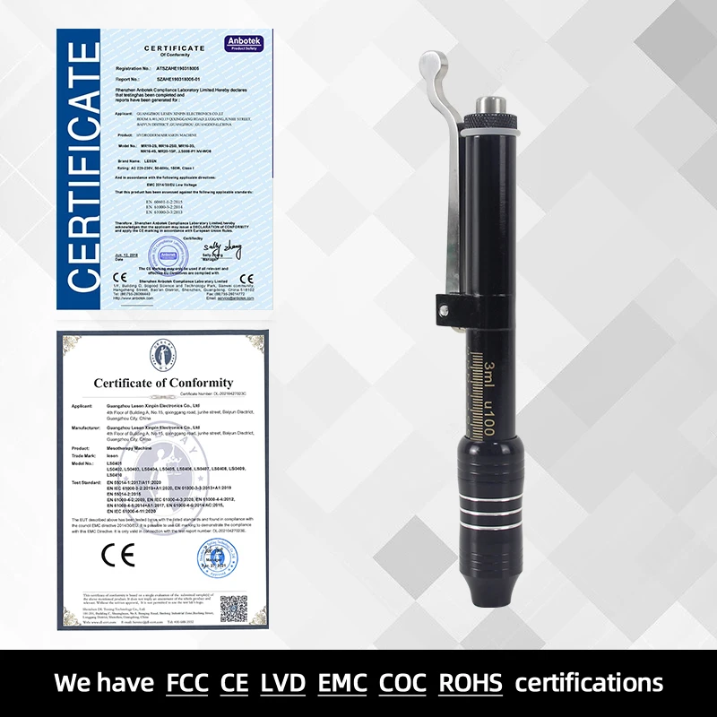 

2025 Black 0.3 ML Pressurized Pen High Pressure Hyaluronic Acid Pen Filler Atomizer Anti-Aging Lips Facial Hyaluronic Acid Gun