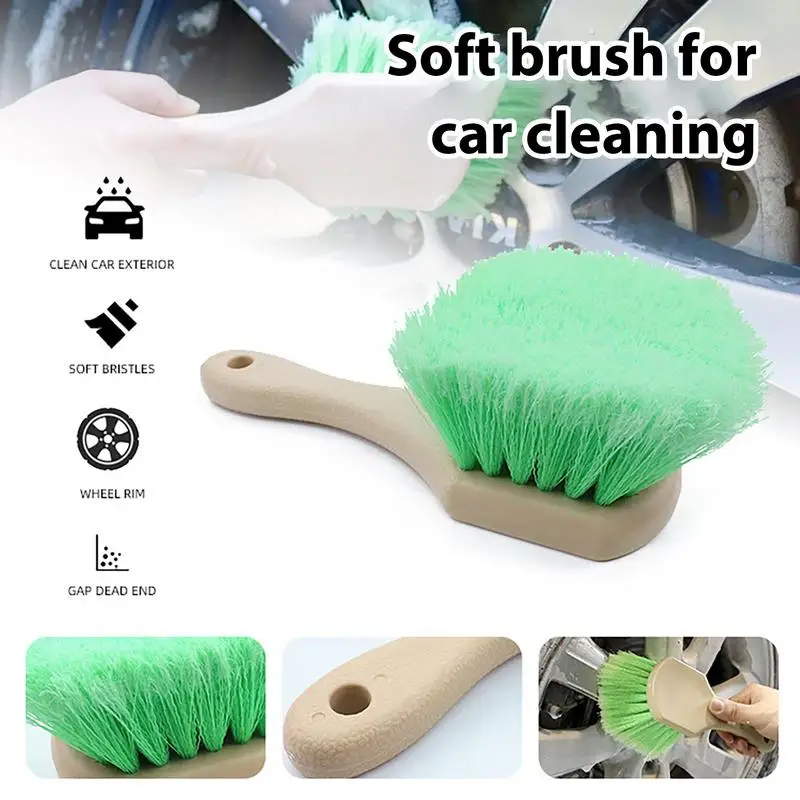 Car Wheel Rim Brush Wheel Hub Cleaning Brushes Tire Rim Wheel Brush Car Wash Utility Brush Soft Bristle Professional Scrubber