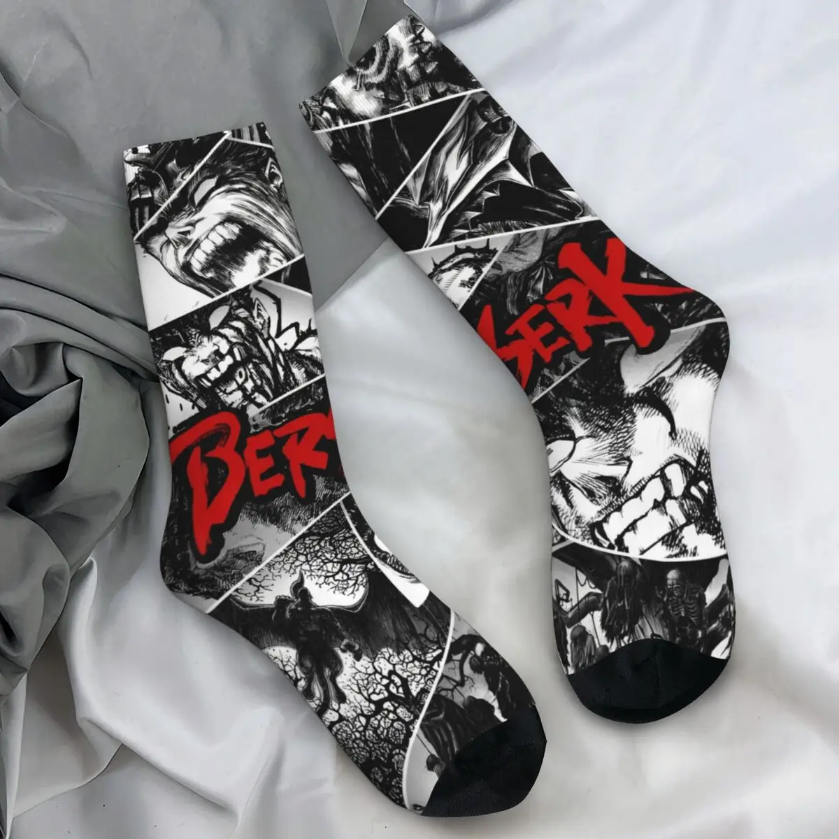 

Аниме Berserk Guts, чулки унисекс, мужские японские носки с комиксами, удобные носки для отдыха, зимние уличные противоскользящие носки с графическим рисунком