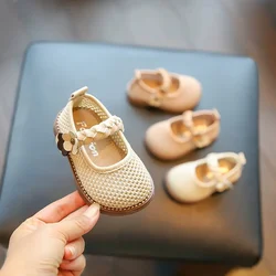 Girls Sandals Round Toe Lightweight Soft Bottom Girls Baby Shoes Hollow Out Upper Non-Slip Princess Mary Jane Kids Shoes Flats