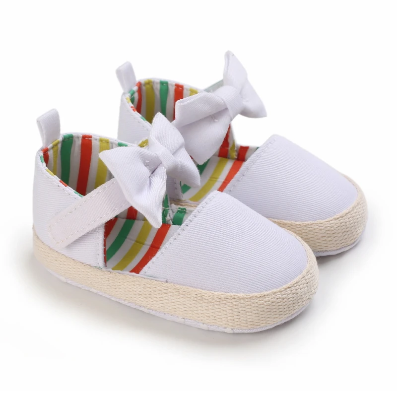 Estate neonato bambino scarpe bambino ragazzo ragazza culla scarpe principessa fiore fiocco bambino cotone suola primo camminatore Sneaker 0-18 mesi