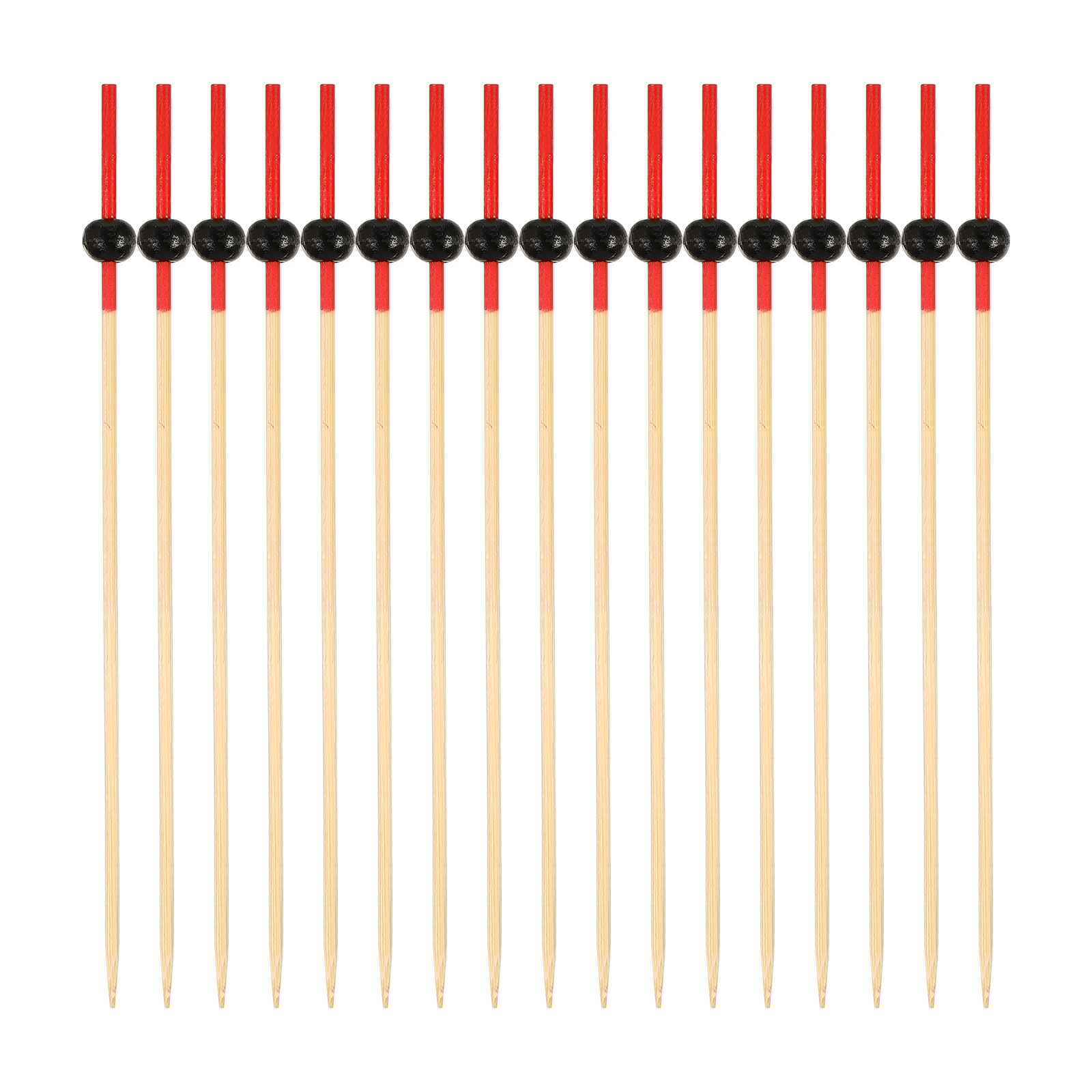 100pcs Bamboo Fruit Round Bead Design Food Grade Disposable Cocktail Appetizer Picks For Party Picnic Barbecue Desserts Bamboo