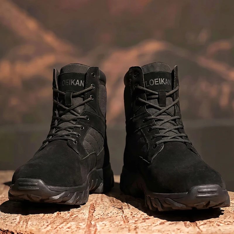 Taktische Stiefel für Herren, stoßdämpfend, rutschfest, hohe Schuhe für die Jagd, Trekking, tägliche Arbeit im Freien – Detail 3