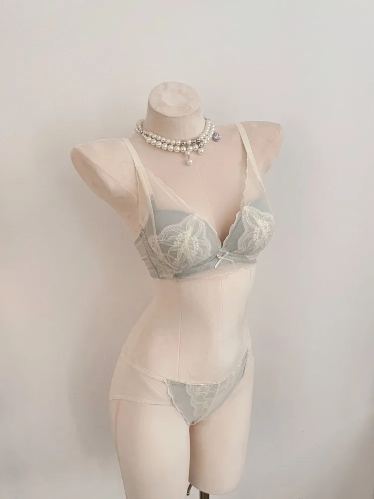 Ensemble de lingerie sexy en dentelle douce style français, soutien-gorge sans armatures push-up pour petites poitrines, bonnets couvrants, confort réglable, pour usage quotidien