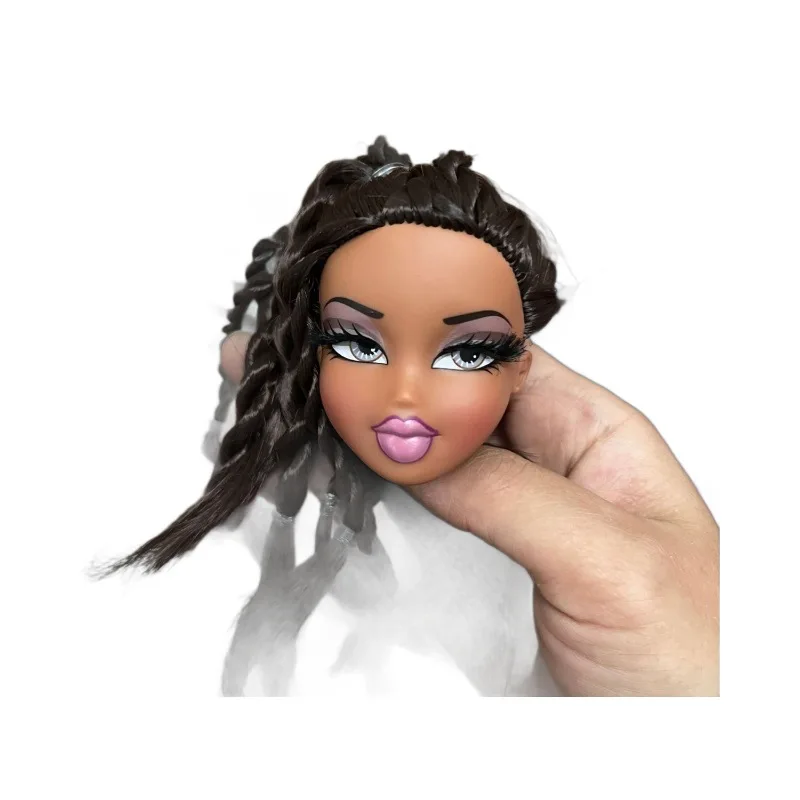 Anime Kawaii Bratz Bates parti di ricambio testa con capelli Cartoon Cute JADE CLOE Model Bulk Cargo Accessory Toy regali fai da te