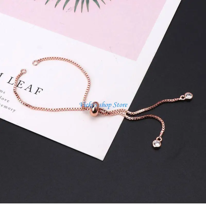 DIY أحجار الراين سحب سوار سلسلة موسع الشريحة مع الكرة ينتهي Jewe بسيط #2