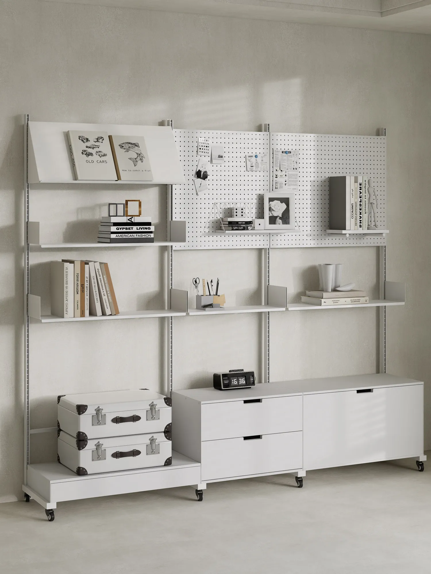 Life Magazine Modern Simple Floor-to-ceiling Storage Rack Multi-functional Non-perforated Clothes and Hat Storage Hole Living
