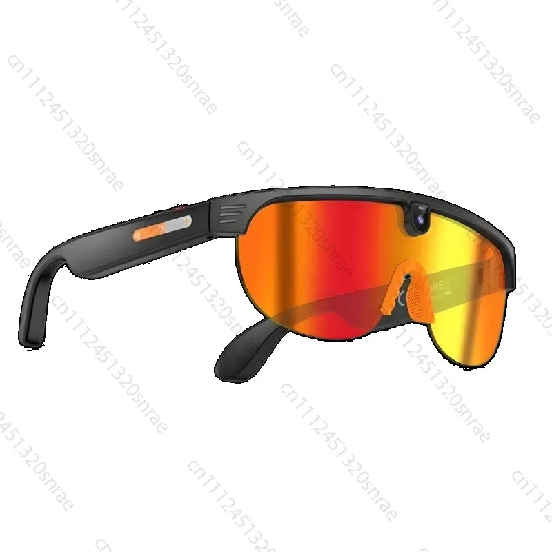Men's Sports Smart Glasses with 1200P 8MP Camera 30H Music Function Three-in-one Lens Suitable for Riding